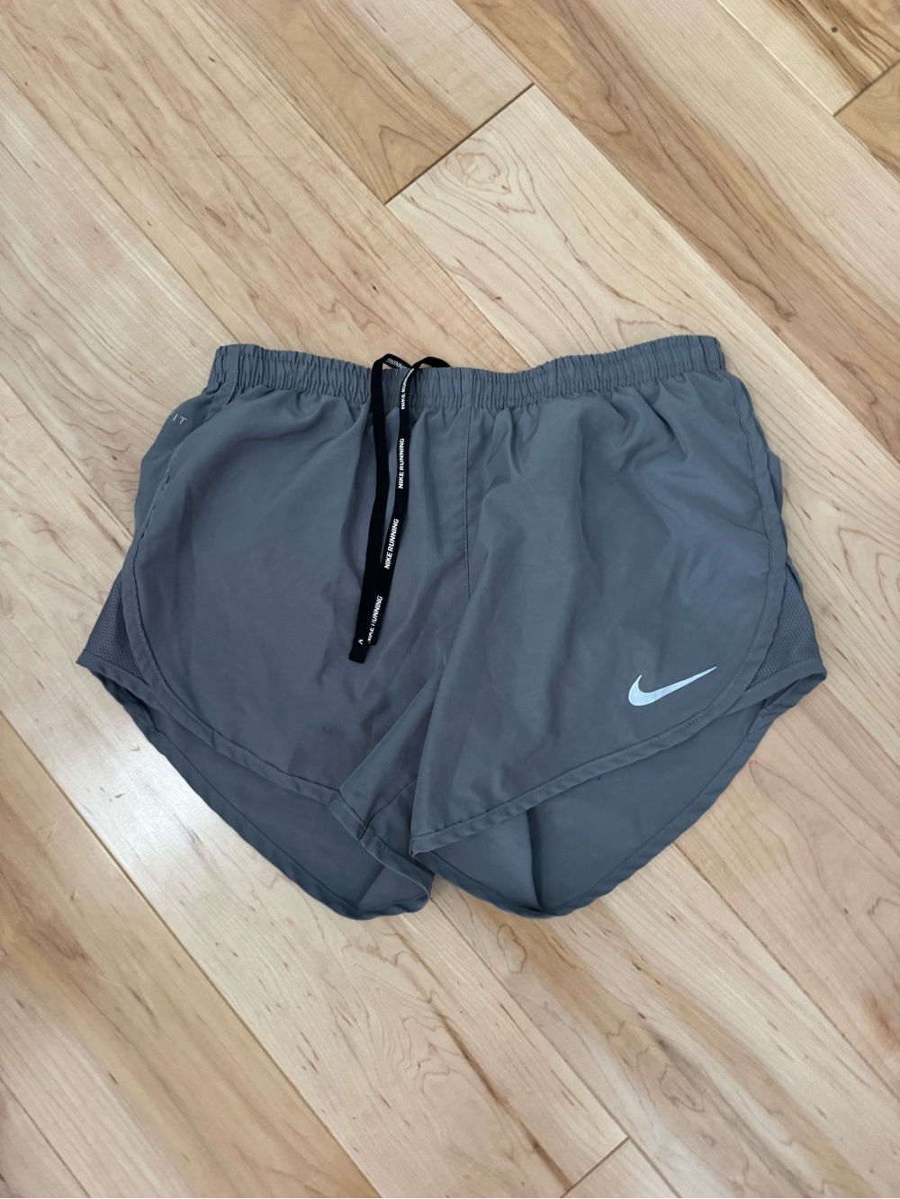 Nike Women's grey Athletic Running Shorts with Black Drawstring